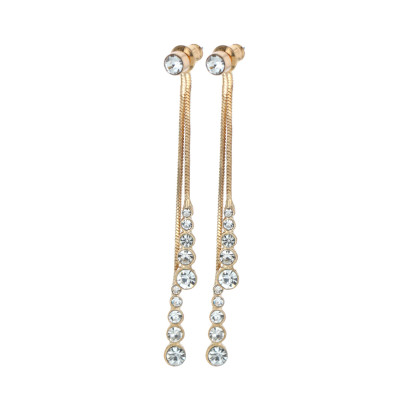 BOUCLES D'OREILLES CHAINETTE & STRASS