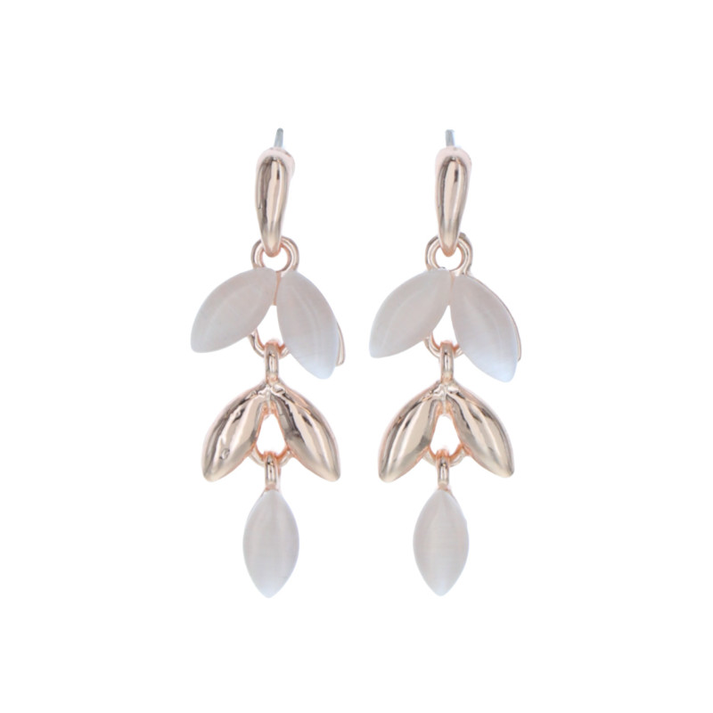 EARRINGS DROP SHAPE CAT EYES STONE