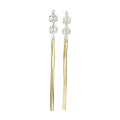 BOUCLES D'OREILLES CHAINETTE & STRASS