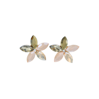 BOUCLES D'OREILLES STRASS EN FORME FLEUR