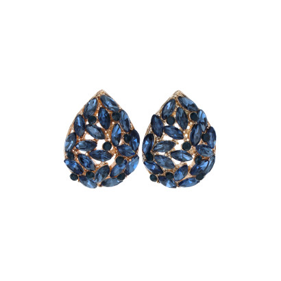 BOUCLES D'OREILLES FORME DE GOUTTE ET STRASS