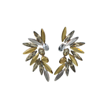 BOUCLES D'OREILLES EN FORME D'AILES AVEC STRASS