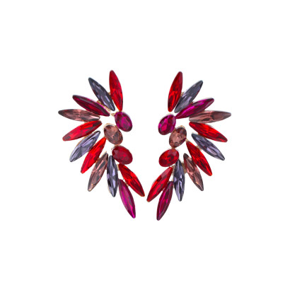 BOUCLES D'OREILLES EN FORME D'AILES AVEC STRASS