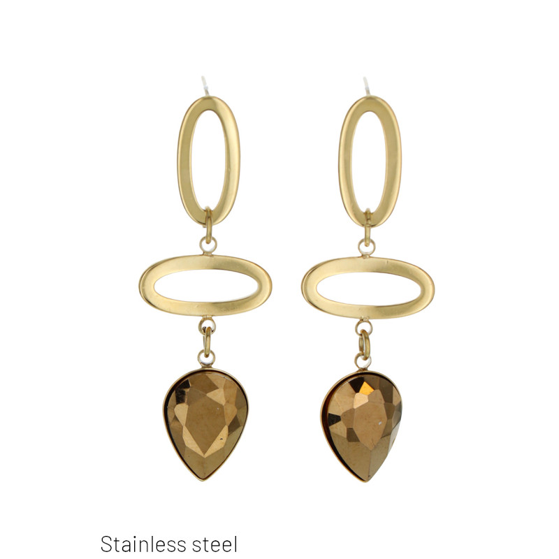 BOUCLES D'OREILLES EN ACIER Ú FORME GEOMETRIQUE