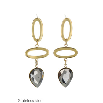 BOUCLES D'OREILLES EN ACIER À FORME GEOMETRIQUE