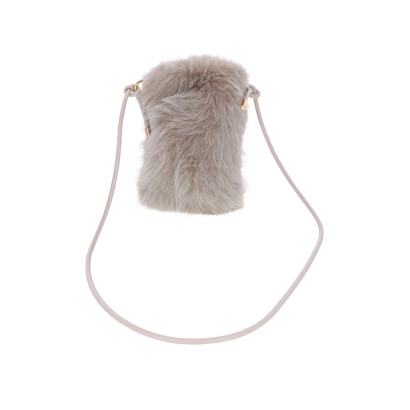 PETIT SAC EN IMITATION FOURRURE,COULEUR UNIE, BAND