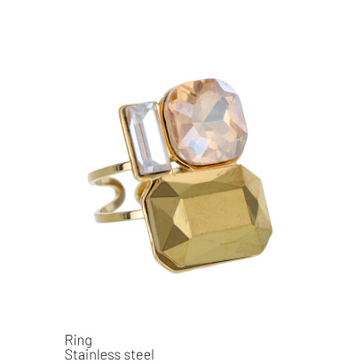 BAGUE EN ACIER AVEC STRASS DE DIFFRENTES FORMES