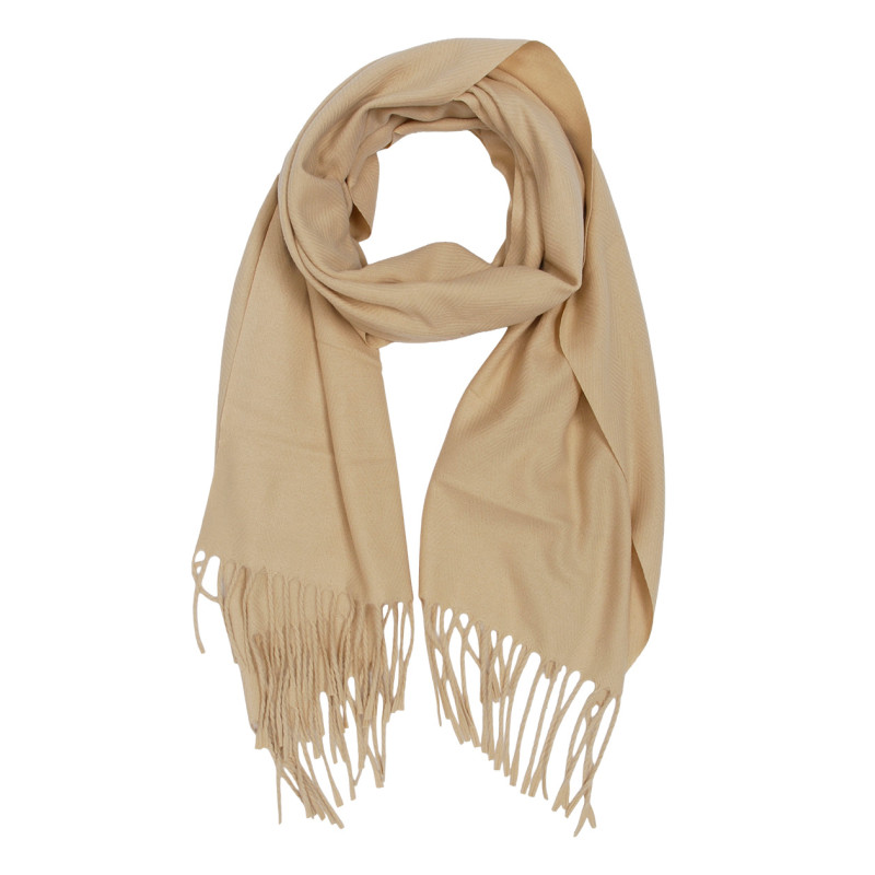 KNITTED SCARF SOLID COLOR WITH FRINGES