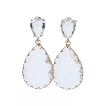 BOUCLES D'OREILLES FORME DE GOUTTE ET STRASS