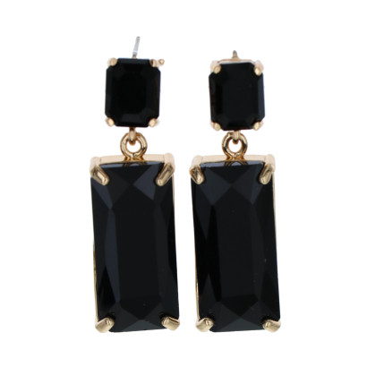 EARRINGS WITH RECTAGULAR RHINESTONES