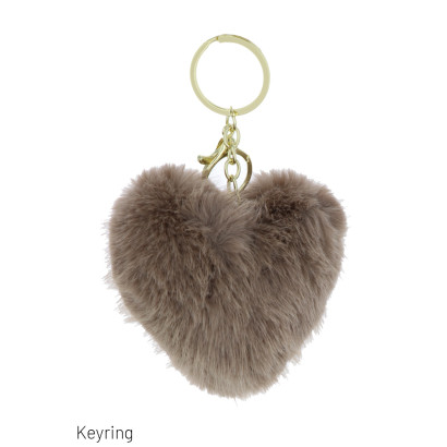KEYRING IN FAKE FUR IN HEART SHAPE