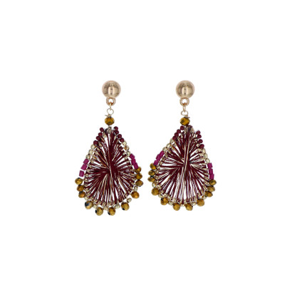 B.O. FORME DE GOUTTE, FIL DE LUREX, PERLES FACETTE