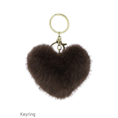 KEYRING IN FAKE FUR IN HEART SHAPE