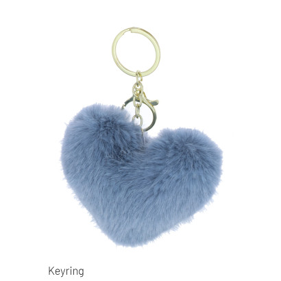 KEYRING IN FAKE FUR IN HEART SHAPE